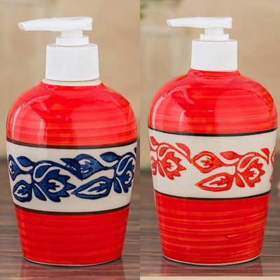 

Sforzi Ceramic soap dispenser combo 700 ml Lotion, Shampoo, Soap Dispenser(Multicolor)