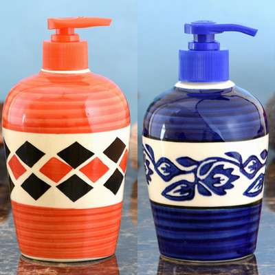 

Sforzi Ceramic soap dispenser combo 700 ml Lotion, Shampoo, Soap Dispenser(Multicolor)