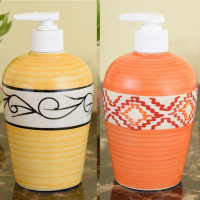 

Sforzi Ceramic soap dispenser combo 450 ml Lotion, Shampoo, Soap Dispenser(Multicolor)