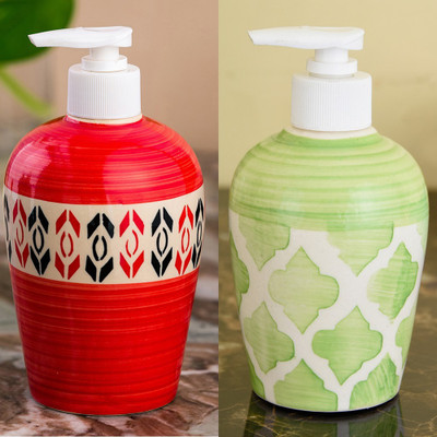

Sforzi Ceramic soap dispenser combo 700 ml Lotion, Shampoo, Soap Dispenser(Multicolor)