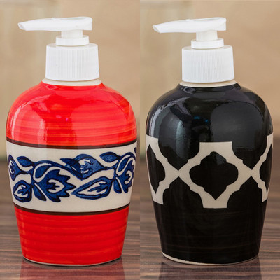 

Sforzi Ceramic soap dispenser combo 250 ml Lotion, Shampoo, Soap Dispenser(Multicolor)