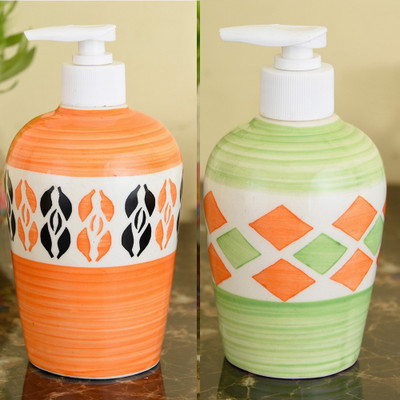

Sforzi Ceramic soap dispenser combo 700 ml Lotion, Shampoo, Soap Dispenser(Multicolor)