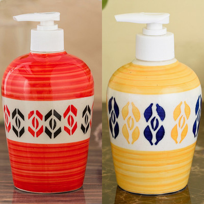 

Sforzi Ceramic soap dispenser combo 700 ml Lotion, Shampoo, Soap Dispenser(Multicolor)