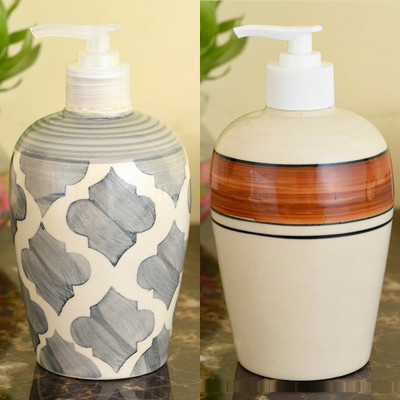

Sforzi Ceramic soap dispenser combo 450 ml Lotion, Shampoo, Soap Dispenser(Multicolor)