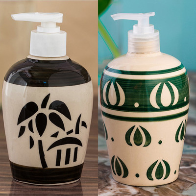

Sforzi Ceramic soap dispenser combo 700 ml Lotion, Shampoo, Soap Dispenser(Multicolor)
