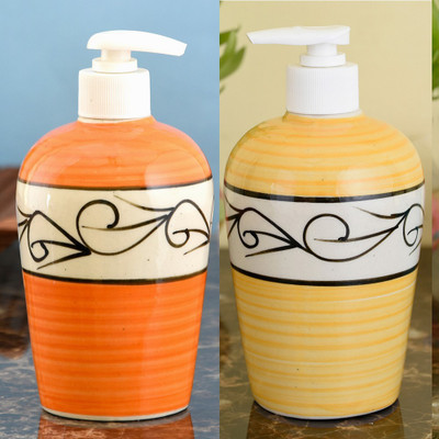 

Sforzi Ceramic soap dispenser combo 450 ml Lotion, Shampoo, Soap Dispenser(Multicolor)
