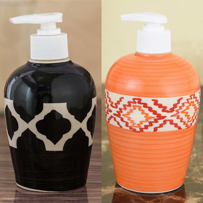 

Sforzi Ceramic soap dispenser combo 700 ml Lotion, Shampoo, Soap Dispenser(Multicolor)