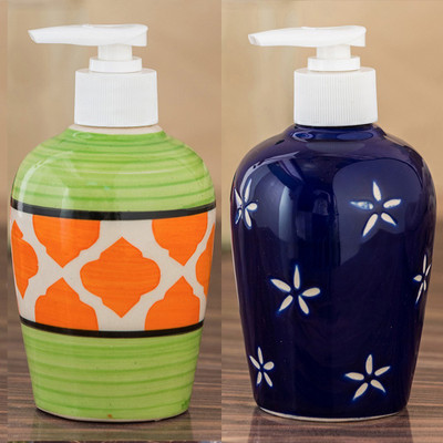 

Sforzi Ceramic soap dispenser combo 250 ml Lotion, Shampoo, Soap Dispenser(Multicolor)