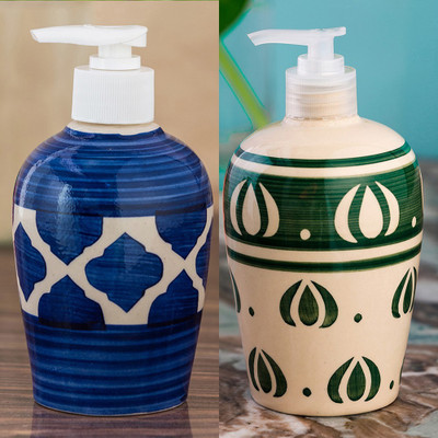 

Sforzi Ceramic soap dispenser combo 700 ml Lotion, Shampoo, Soap Dispenser(Multicolor)