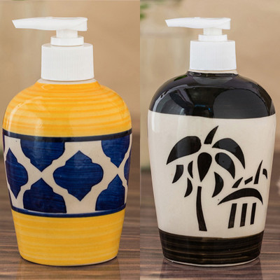 

Sforzi Ceramic soap dispenser combo 700 ml Lotion, Shampoo, Soap Dispenser(Multicolor)