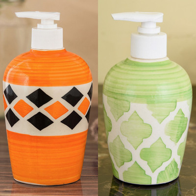 

Sforzi Ceramic soap dispenser combo 700 ml Lotion, Shampoo, Soap Dispenser(Multicolor)