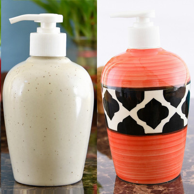 

Sforzi Ceramic soap dispenser combo 700 ml Lotion, Shampoo, Soap Dispenser(Multicolor)