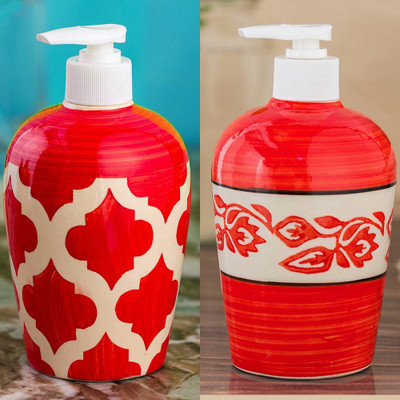 

Sforzi Ceramic soap dispenser combo 450 ml Lotion, Shampoo, Soap Dispenser(Multicolor)