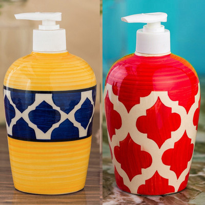 

Sforzi Ceramic soap dispenser combo 450 ml Lotion, Shampoo, Soap Dispenser(Multicolor)