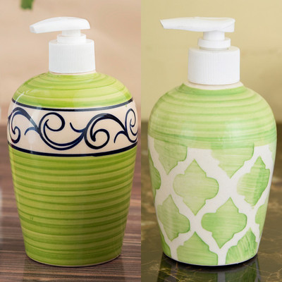 

Sforzi Ceramic soap dispenser combo 700 ml Lotion, Shampoo, Soap Dispenser(Multicolor)