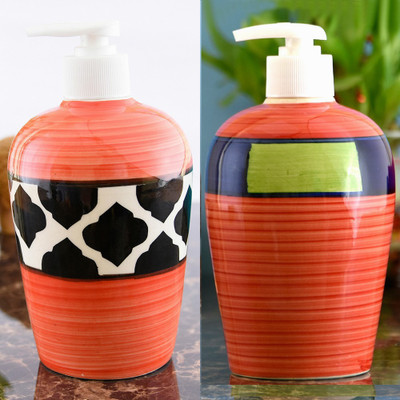 

Sforzi Ceramic soap dispenser combo 450 ml Lotion, Shampoo, Soap Dispenser(Multicolor)