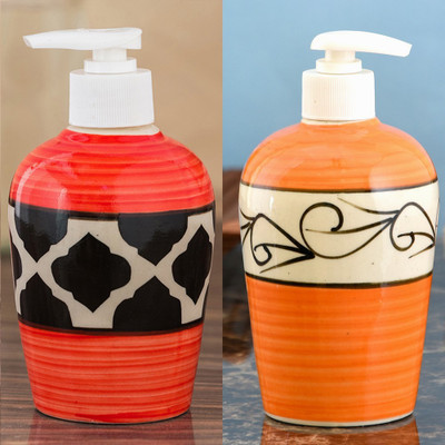 

Sforzi Ceramic soap dispenser combo 700 ml Lotion, Shampoo, Soap Dispenser(Multicolor)