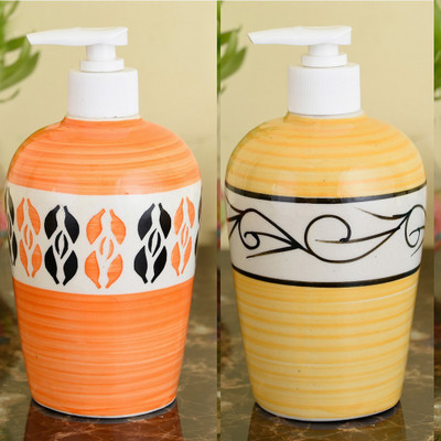 

Sforzi Ceramic soap dispenser combo 450 ml Lotion, Shampoo, Soap Dispenser(Multicolor)