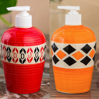 

Sforzi Ceramic soap dispenser combo 450 ml Lotion, Shampoo, Soap Dispenser(Multicolor)