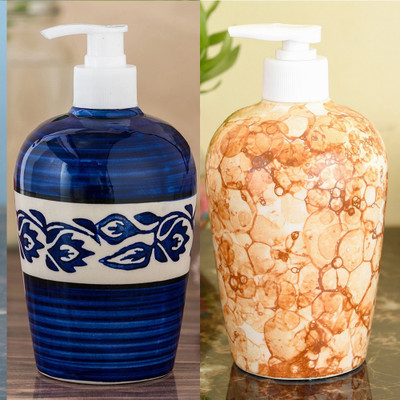 

Sforzi Ceramic soap dispenser combo 450 ml Lotion, Shampoo, Soap Dispenser(Multicolor)