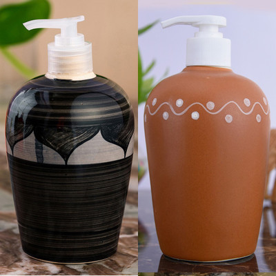 

Sforzi Ceramic soap dispenser combo 450 ml Lotion, Shampoo, Soap Dispenser(Multicolor)