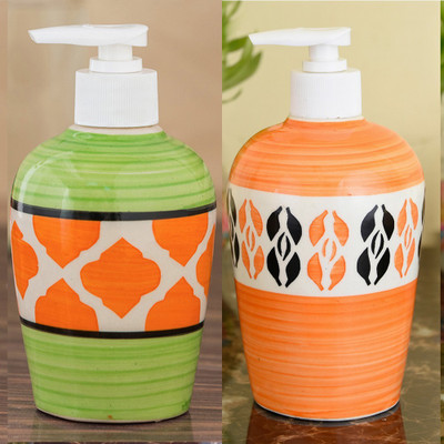 

Sforzi Ceramic soap dispenser combo 700 ml Lotion, Shampoo, Soap Dispenser(Multicolor)