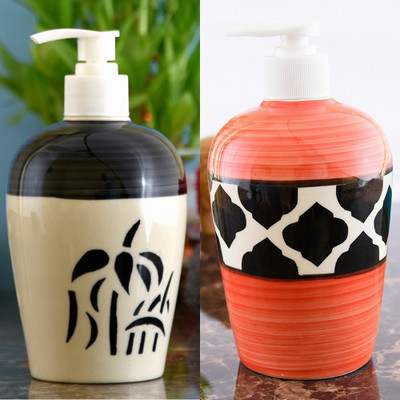

Sforzi Ceramic soap dispenser combo 450 ml Lotion, Shampoo, Soap Dispenser(Multicolor)