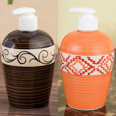

Sforzi Ceramic soap dispenser combo 450 ml Lotion, Shampoo, Soap Dispenser(Multicolor)