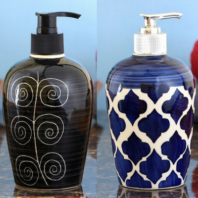 

Sforzi Ceramic soap dispenser combo 450 ml Lotion, Shampoo, Soap Dispenser(Multicolor)