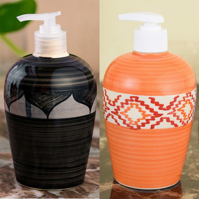 

Sforzi Ceramic soap dispenser combo 450 ml Lotion, Shampoo, Soap Dispenser(Multicolor)