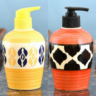 

Sforzi Ceramic soap dispenser combo 250 ml Lotion, Shampoo, Soap Dispenser(Multicolor)