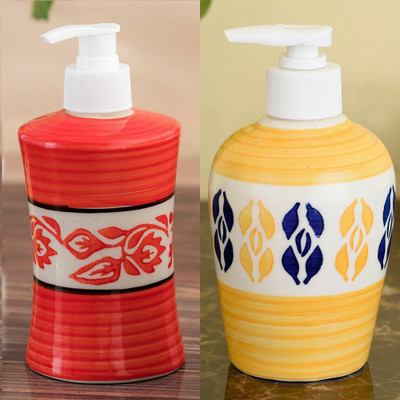 

Sforzi Ceramic soap dispenser combo 250 ml Lotion, Shampoo, Soap Dispenser(Multicolor)