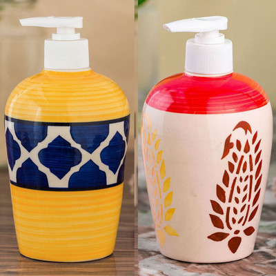 

Sforzi Ceramic soap dispenser combo 450 ml Lotion, Shampoo, Soap Dispenser(Multicolor)
