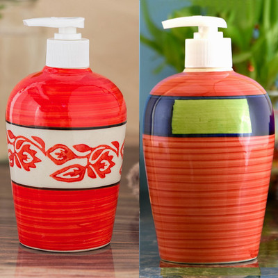 

Sforzi Ceramic soap dispenser combo 700 ml Lotion, Shampoo, Soap Dispenser(Multicolor)