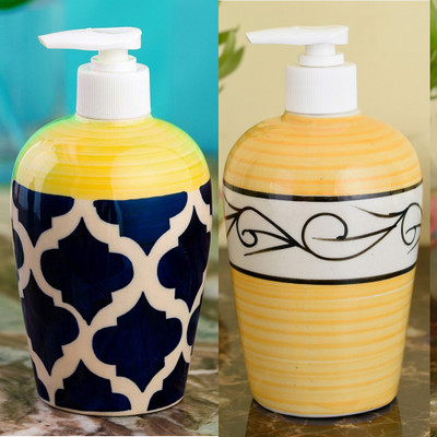 

Sforzi Ceramic soap dispenser combo 450 ml Lotion, Shampoo, Soap Dispenser(Multicolor)
