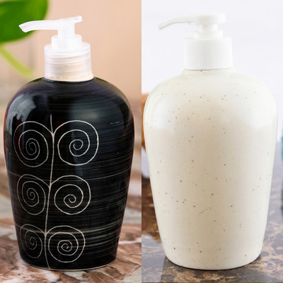 

Sforzi Ceramic soap dispenser combo 450 ml Lotion, Shampoo, Soap Dispenser(Multicolor)
