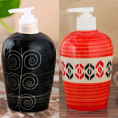 

Sforzi Ceramic soap dispenser combo 450 ml Lotion, Shampoo, Soap Dispenser(Multicolor)