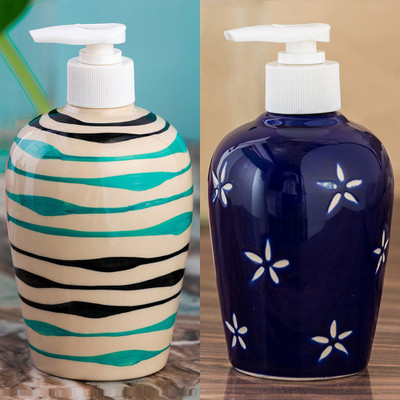 

Sforzi Ceramic soap dispenser combo 700 ml Lotion, Shampoo, Soap Dispenser(Multicolor)
