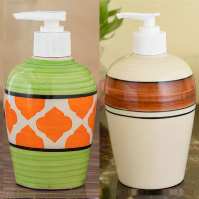 

Sforzi Ceramic soap dispenser combo 700 ml Lotion, Shampoo, Soap Dispenser(Multicolor)