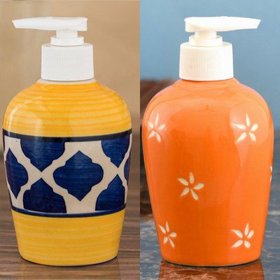 

Sforzi Ceramic soap dispenser combo 250 ml Lotion, Shampoo, Soap Dispenser(Multicolor)