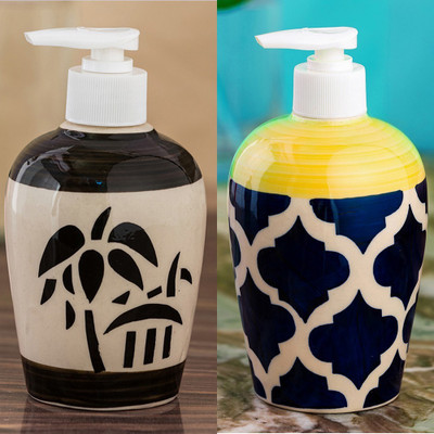 

Sforzi Ceramic soap dispenser combo 700 ml Lotion, Shampoo, Soap Dispenser(Multicolor)