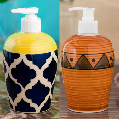 

Sforzi Ceramic soap dispenser combo 450 ml Lotion, Shampoo, Soap Dispenser(Multicolor)