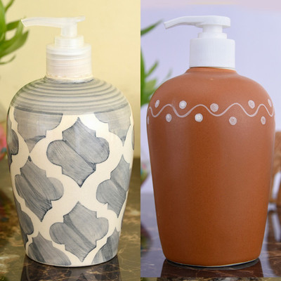 

Sforzi Ceramic soap dispenser combo 450 ml Lotion, Shampoo, Soap Dispenser(Multicolor)