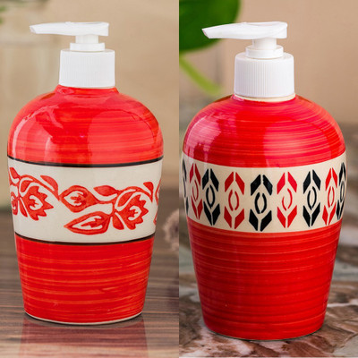

Sforzi Ceramic soap dispenser combo 700 ml Lotion, Shampoo, Soap Dispenser(Multicolor)