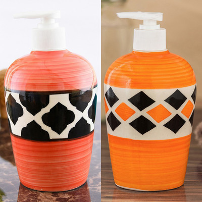 

Sforzi Ceramic soap dispenser combo 450 ml Lotion, Shampoo, Soap Dispenser(Multicolor)