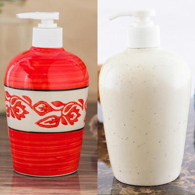 

Sforzi Ceramic soap dispenser combo 700 ml Lotion, Shampoo, Soap Dispenser(Multicolor)
