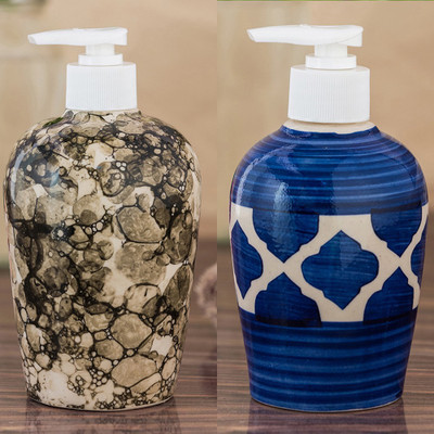 

Sforzi Ceramic soap dispenser combo 700 ml Lotion, Shampoo, Soap Dispenser(Multicolor)