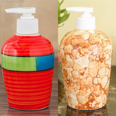 

Sforzi Ceramic soap dispenser combo 700 ml Lotion, Shampoo, Soap Dispenser(Multicolor)