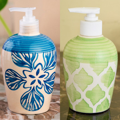 

Sforzi Ceramic soap dispenser combo 700 ml Lotion, Shampoo, Soap Dispenser(Multicolor)