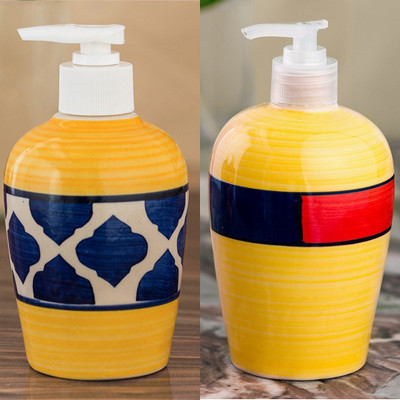 

Sforzi Ceramic soap dispenser combo 700 ml Lotion, Shampoo, Soap Dispenser(Multicolor)